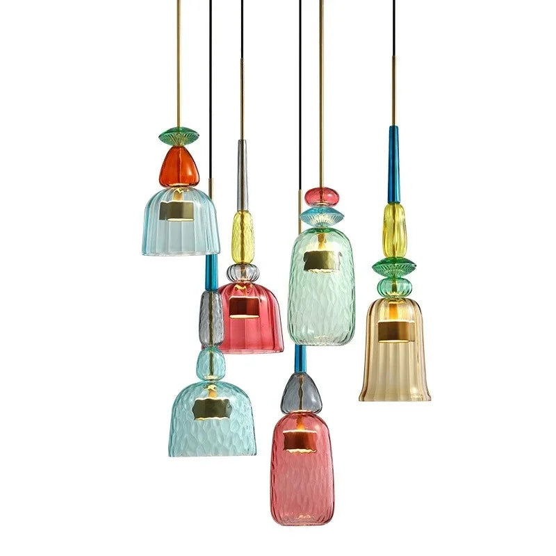 UrbanSimplicity - Pendant lights with colored glass