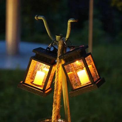 Garden Lantern - Solar Lamp - Retro - Flickering Candle - Waterproof - For Outdoors