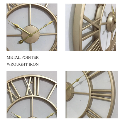 Gold or Bronze Skeleton Wall Clock