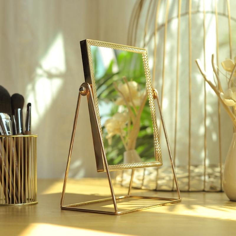 Golden Makeup Mirror – Premium Stainless Steel Vanity Mirror with Optical Clarity for Flawless Makeup