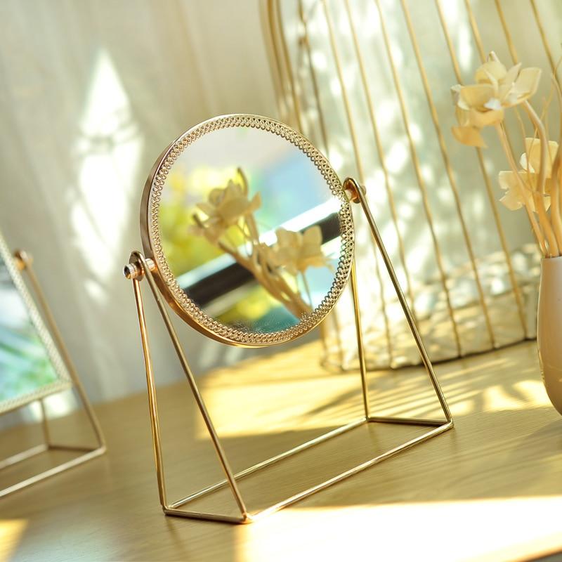 Golden Makeup Mirror – Premium Stainless Steel Vanity Mirror with Optical Clarity for Flawless Makeup