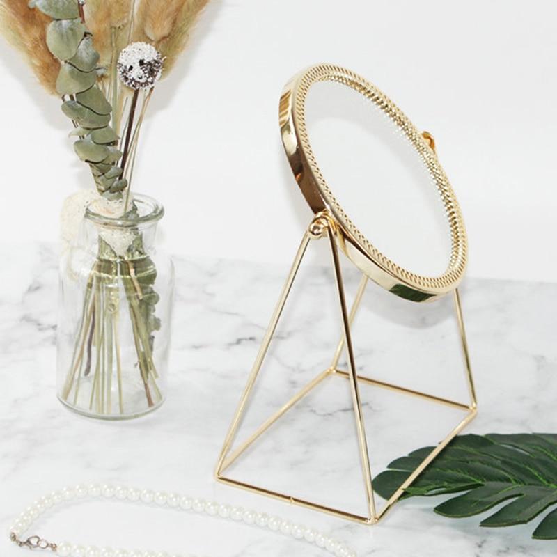 Golden Makeup Mirror – Premium Stainless Steel Vanity Mirror with Optical Clarity for Flawless Makeup