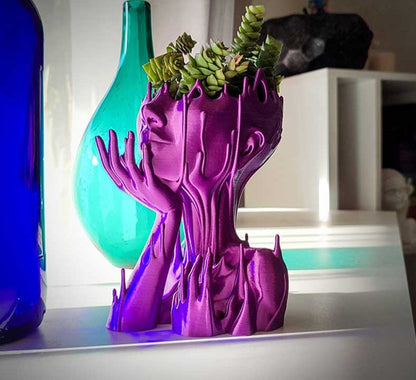 Maximalist Resin Melted Medusa Goddess Head Planter