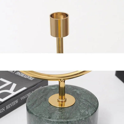 Minimalist Marble & Metal Candlestick