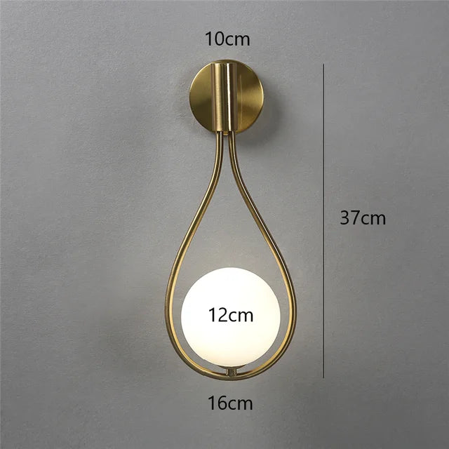 ZenithGlass - Metal glass ball wall light lamp