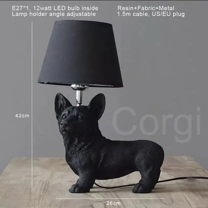 ArtPuppy Deco Style Table Lamp - Charming Iron Dog Design for Elegant Lighting