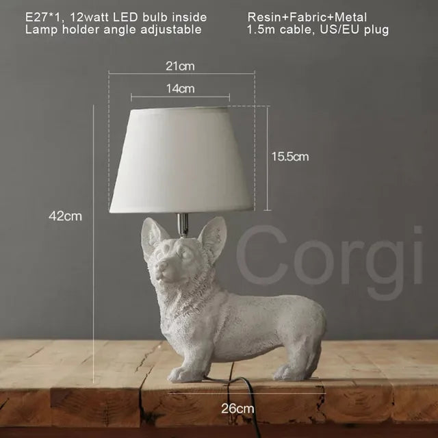 ArtPuppy Deco Style Table Lamp - Charming Iron Dog Design for Elegant Lighting