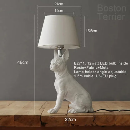 ArtPuppy Deco Style Table Lamp - Charming Iron Dog Design for Elegant Lighting