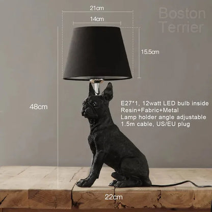 ArtPuppy Deco Style Table Lamp - Charming Iron Dog Design for Elegant Lighting