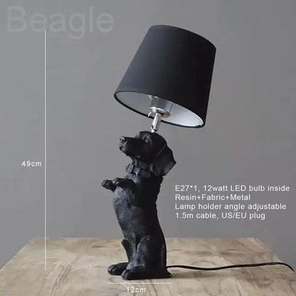 ArtPuppy Deco Style Table Lamp - Charming Iron Dog Design for Elegant Lighting