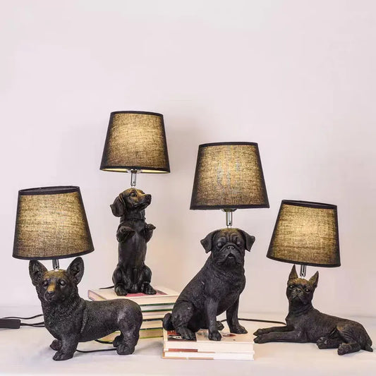 ArtPuppy Deco Style Table Lamp - Charming Iron Dog Design for Elegant Lighting