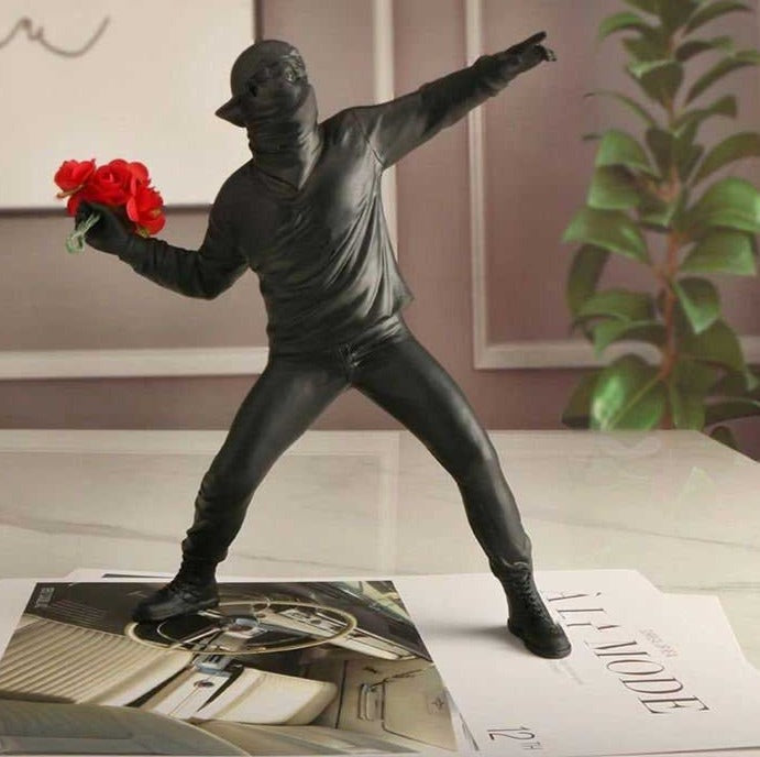 Modern Art Banksy Flower Bomber Sculpture