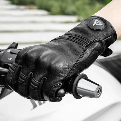 Leather Touchscreen Moto Gloves Waterproof