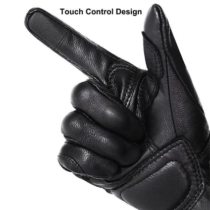 Leather Touchscreen Moto Gloves Waterproof