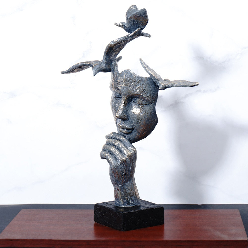 Abstract Retro Thinker Sculpture