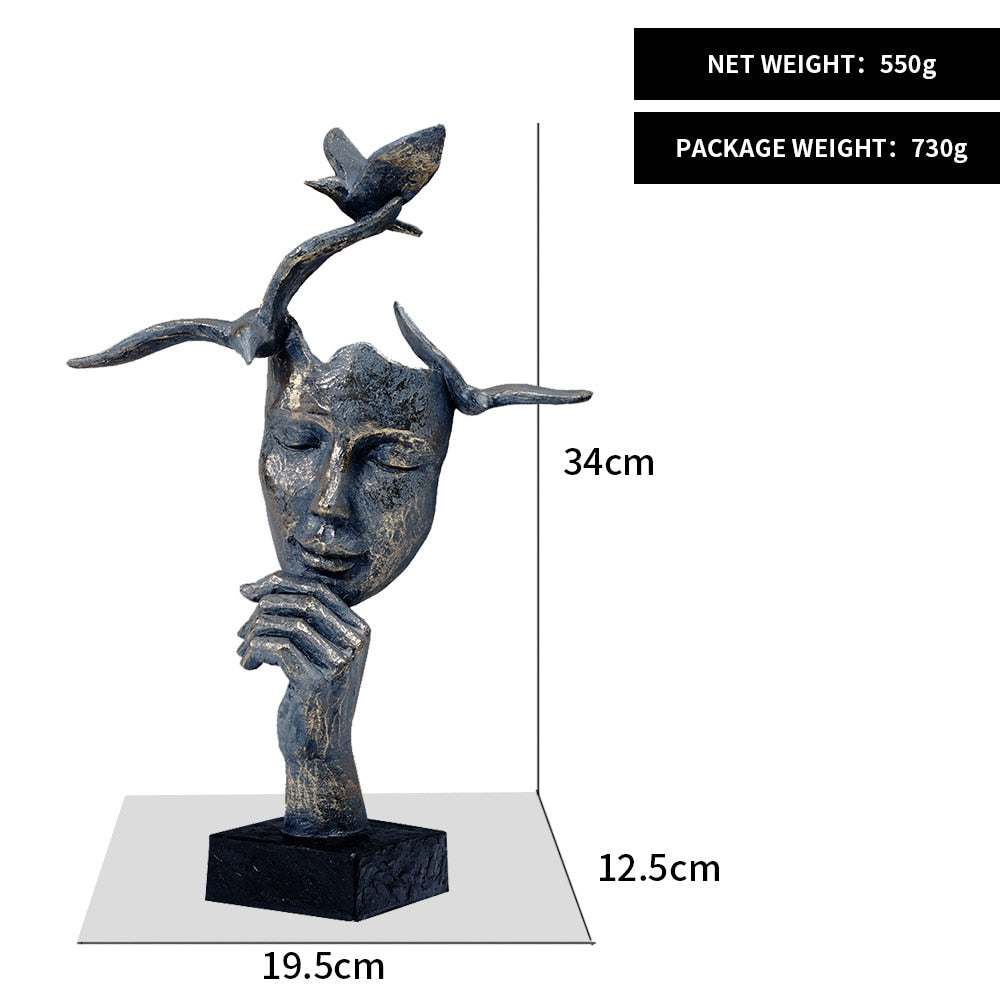 Abstract Retro Thinker Sculpture