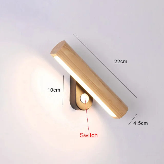 WoodGlow - LED wooden bedroom wall light