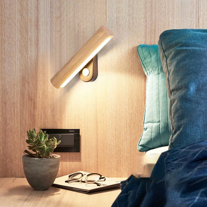 WoodGlow - LED wooden bedroom wall light