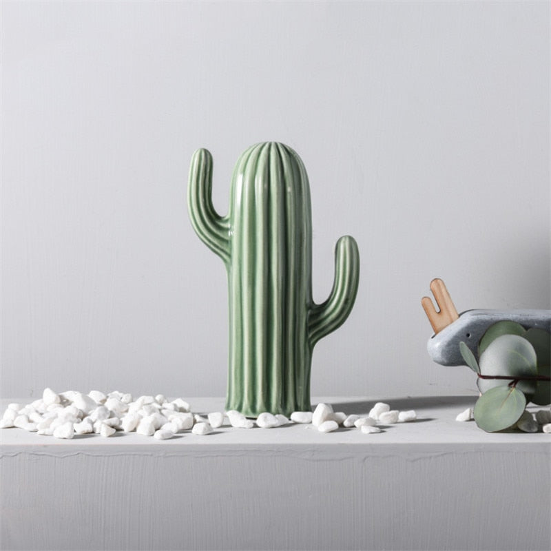 Ceramic Green Cactus Decor