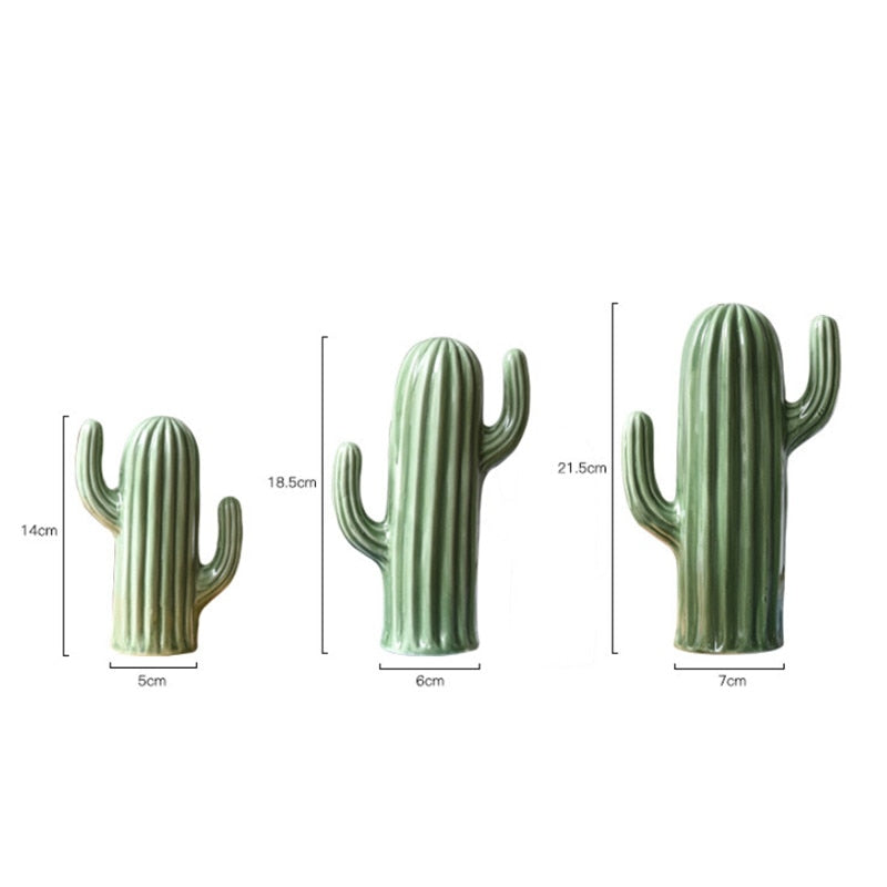 Ceramic Green Cactus Decor