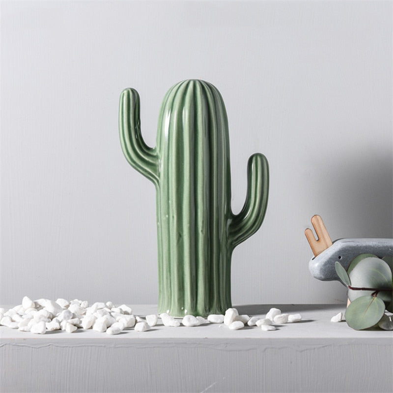 Ceramic Green Cactus Decor