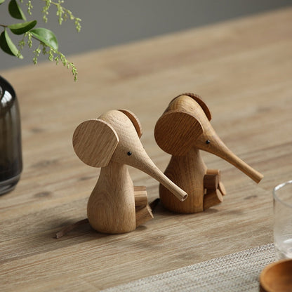 Wooden Elephant Figurine