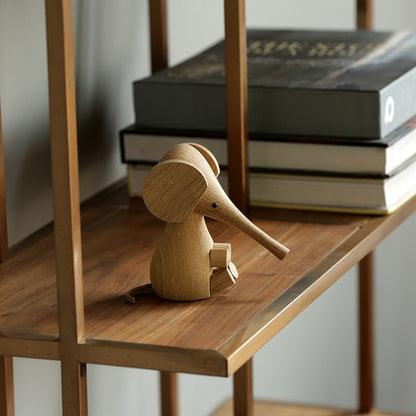 Wooden Elephant Figurine