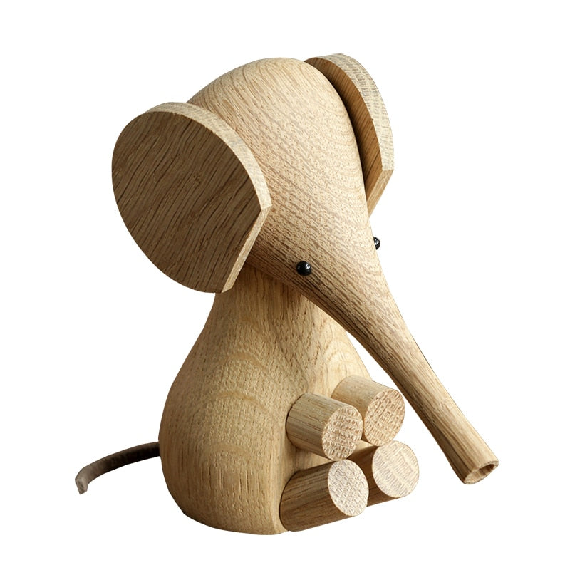 Wooden Elephant Figurine