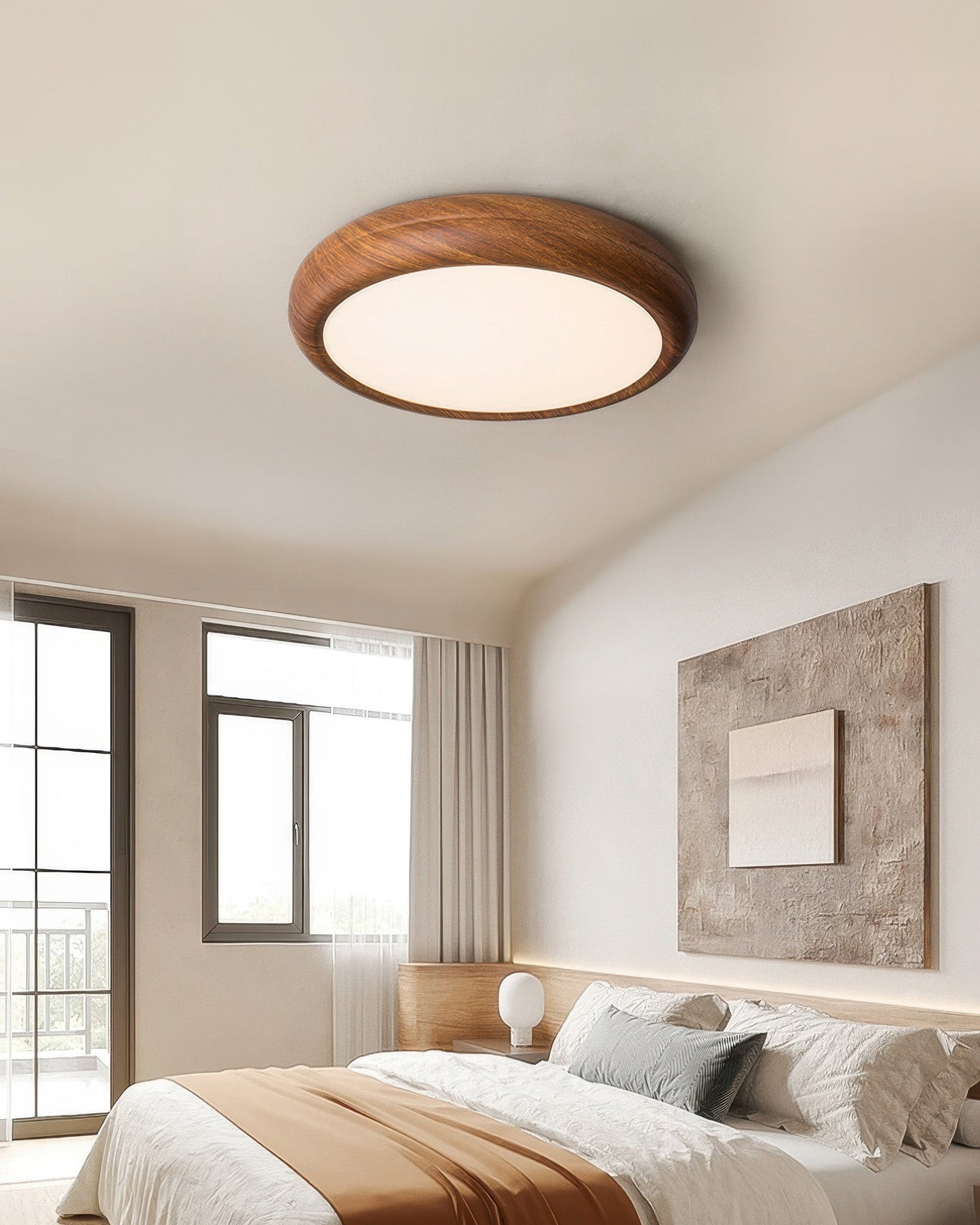 Walnut Color Modern Ceiling Lamp Light Full Spectrum