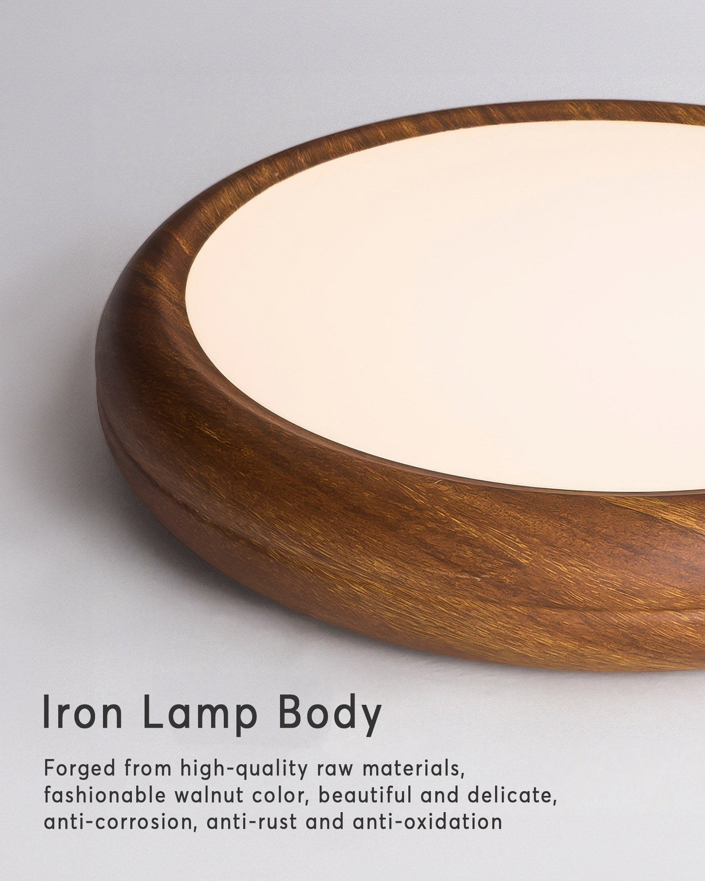 Walnut Color Modern Ceiling Lamp Light Full Spectrum