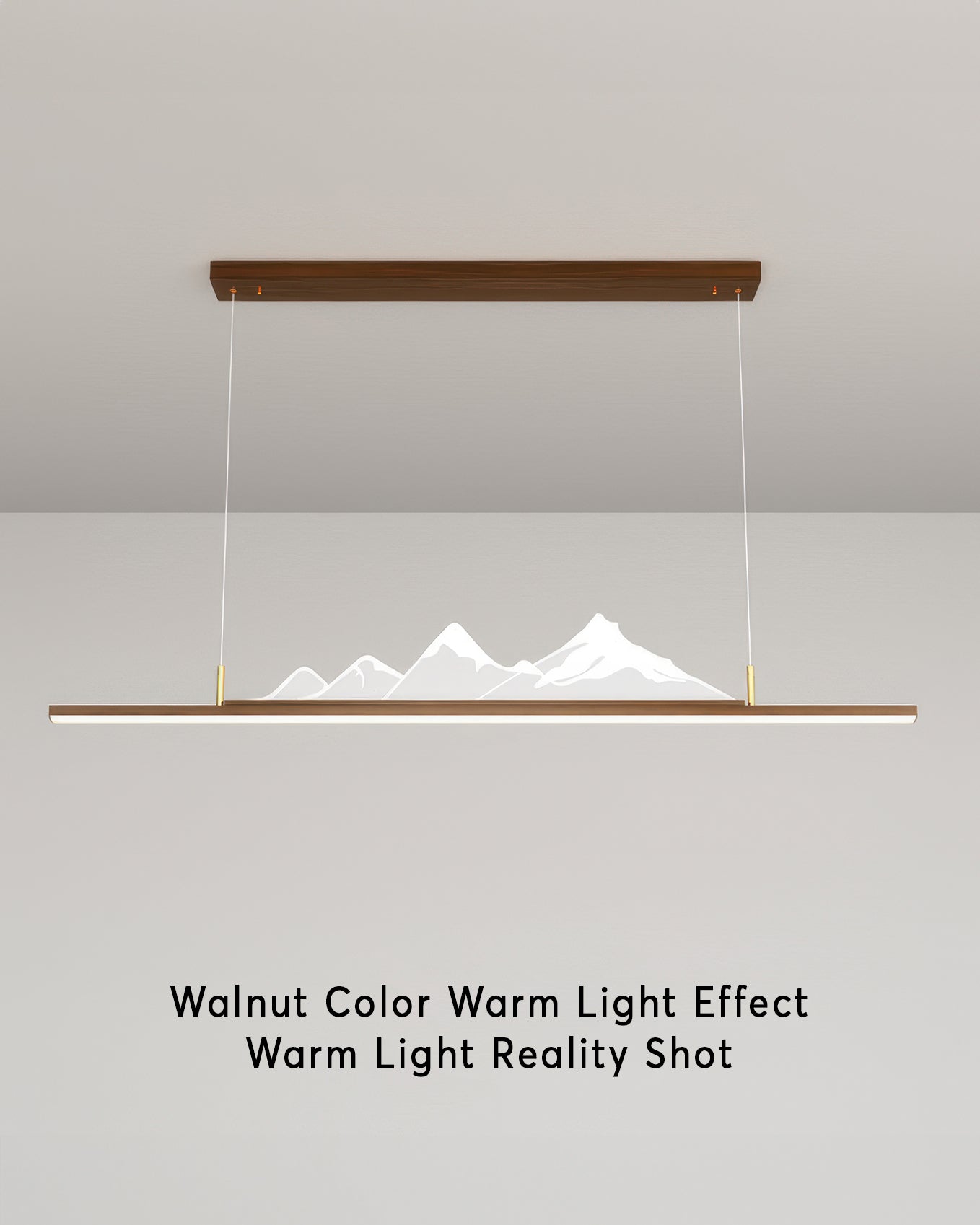 Pendant light with long wood grain Japanese Zen