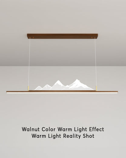 Pendant light with long wood grain Japanese Zen