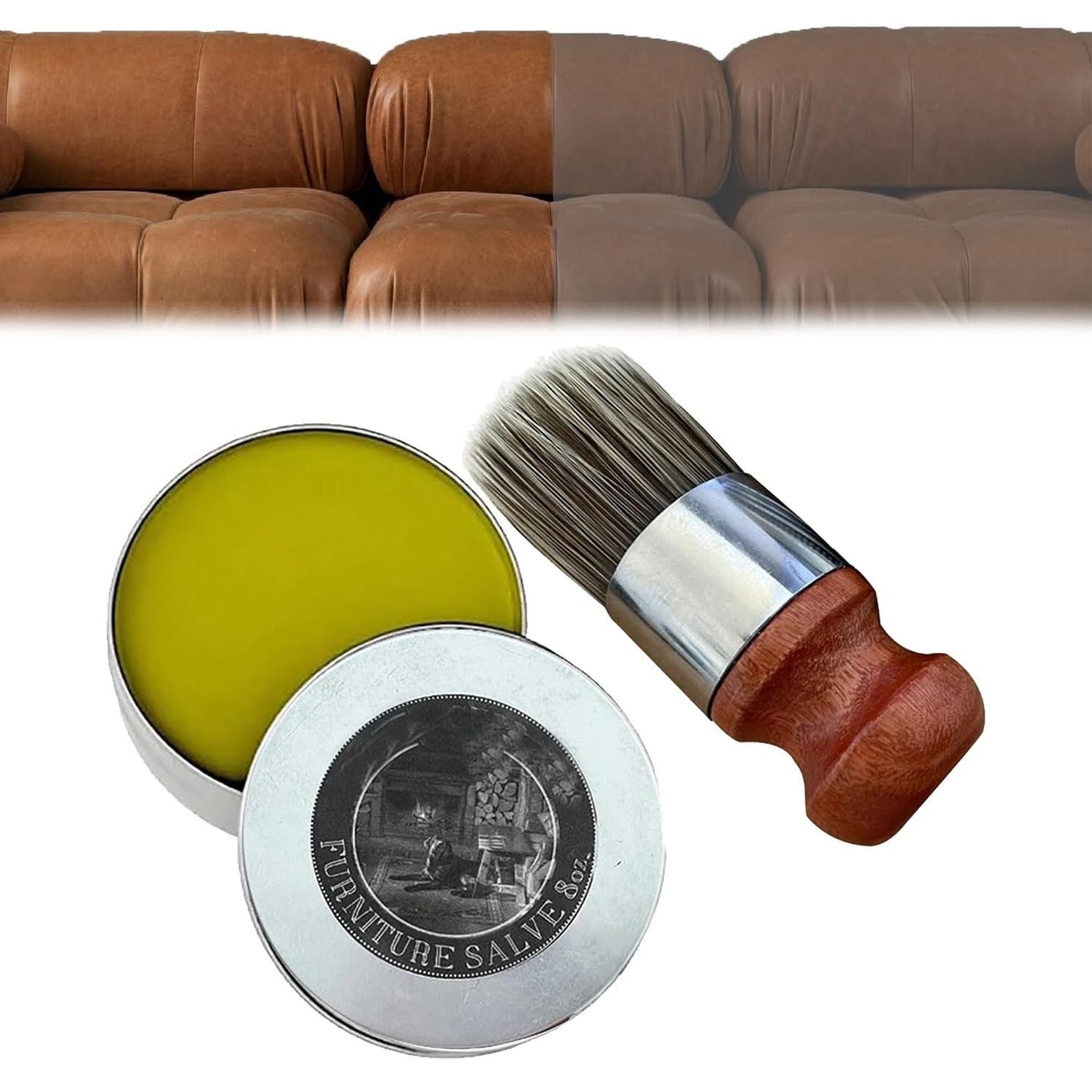 DesignTod™ Leather Furniture Rejuvenating Kit (6oz Salve & Brush)