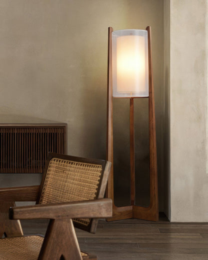 Minimalist Walnut Harmony Floor Lamp