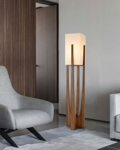 Japanese Style Walnut Floor Lamp Simple Solid Wood Lamp