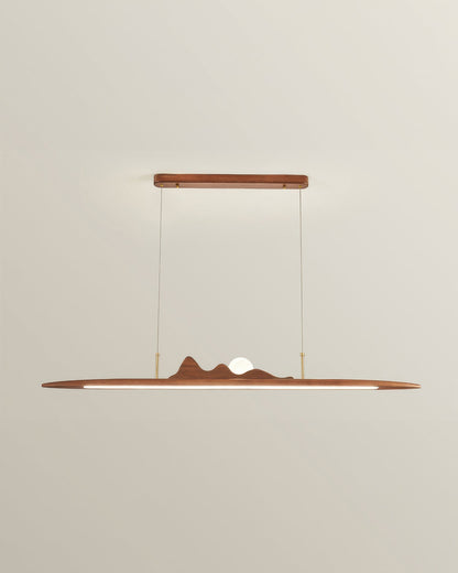 Wooden Strip Pendant Lamp Minimalist One Line Design