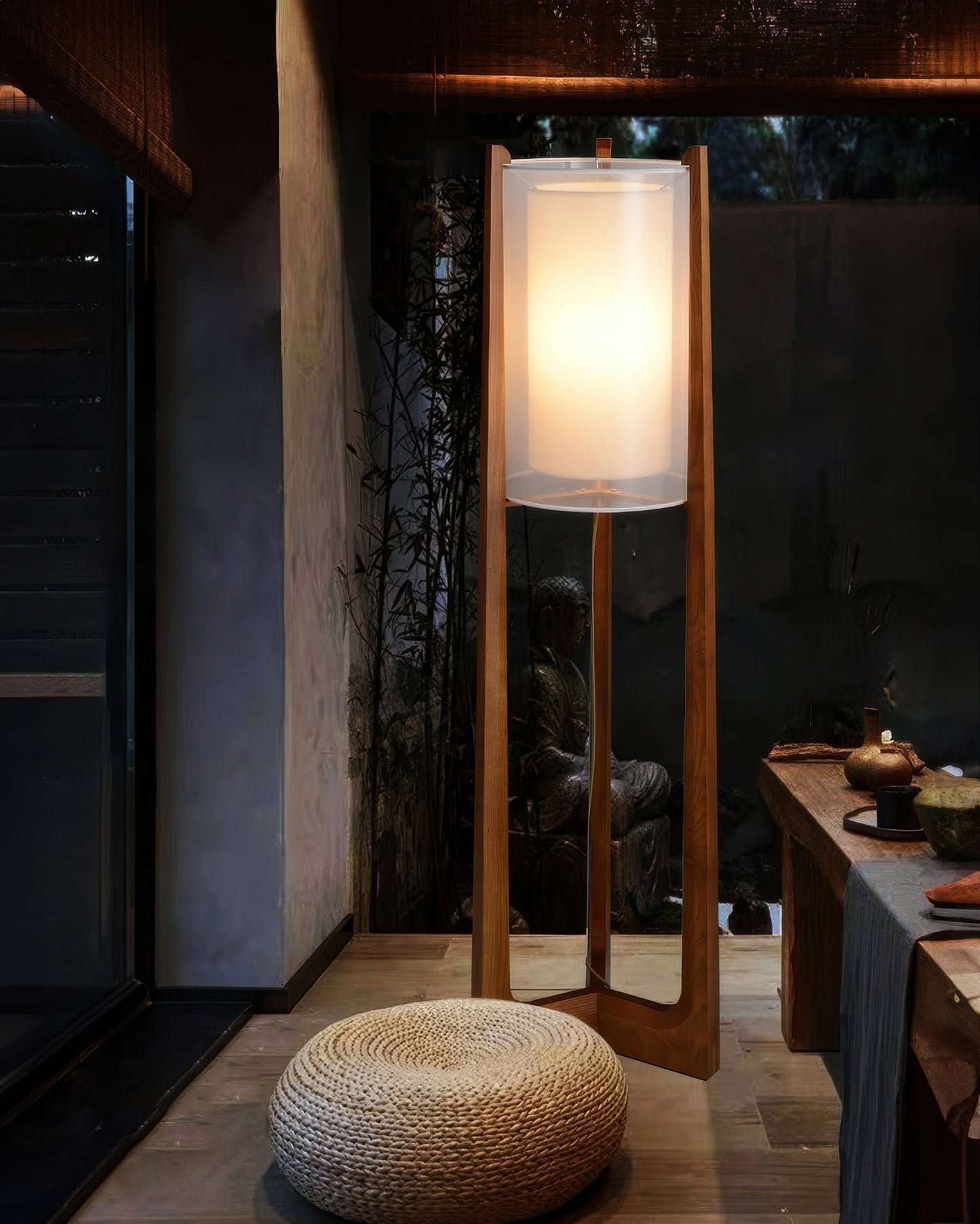 Minimalist Walnut Harmony Floor Lamp