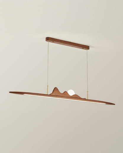 Wooden Strip Pendant Lamp Minimalist One Line Design