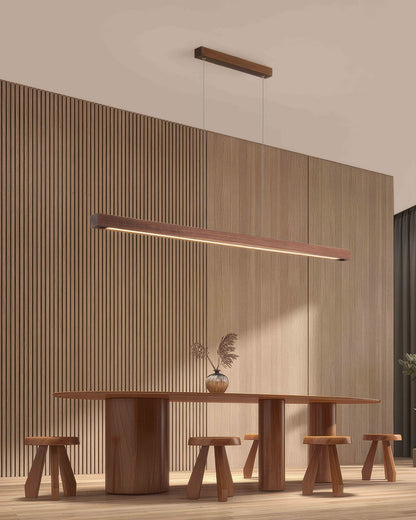 Minimalist Japanese Walnut Pendant Light