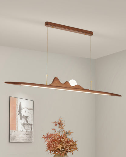 Wooden Strip Pendant Lamp Minimalist One Line Design