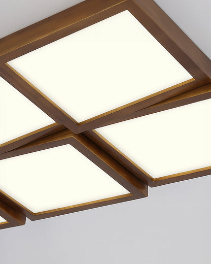 Walnut Modernist Ceiling Lamp