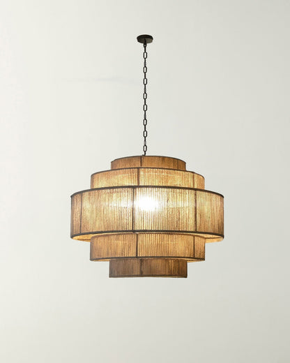 Artisan Wabi-Sabi Rattan Chandelier