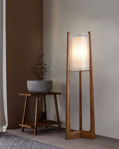 Minimalist Walnut Harmony Floor Lamp