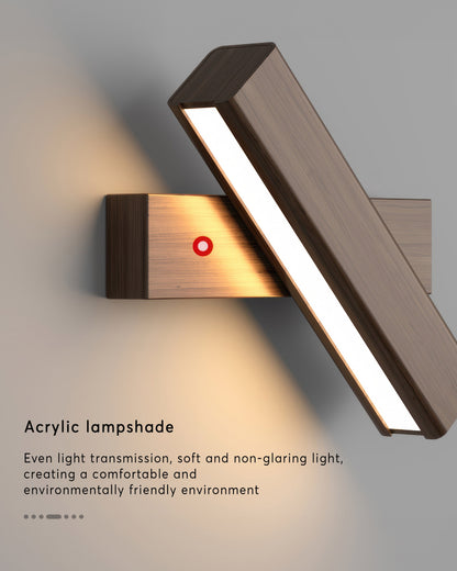 Nordic Wood Grain Rotatable Wall Lamp