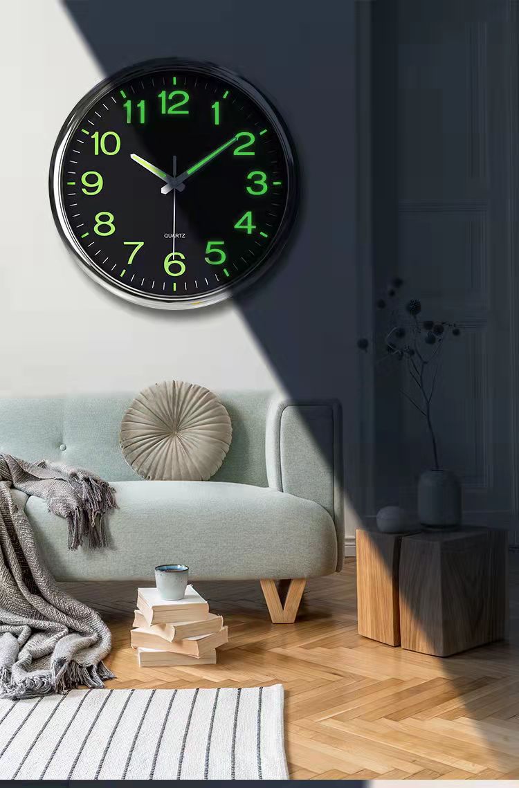 LightSilence - Silent Classroom Wall Clock with LED Lighting 12 Inch