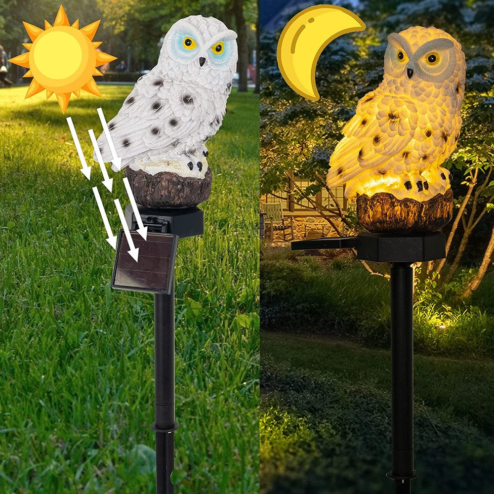 Owlight - Solar garden light with a decorative pole