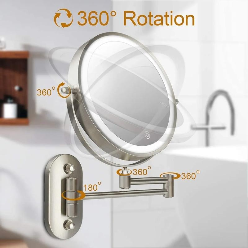 Rose Gold Rechargeable LED Magnifying Makeup & Bathroom Vanity Mirror