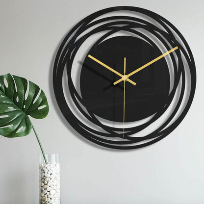 GlowGold - Modern Metal Wall Clock Black