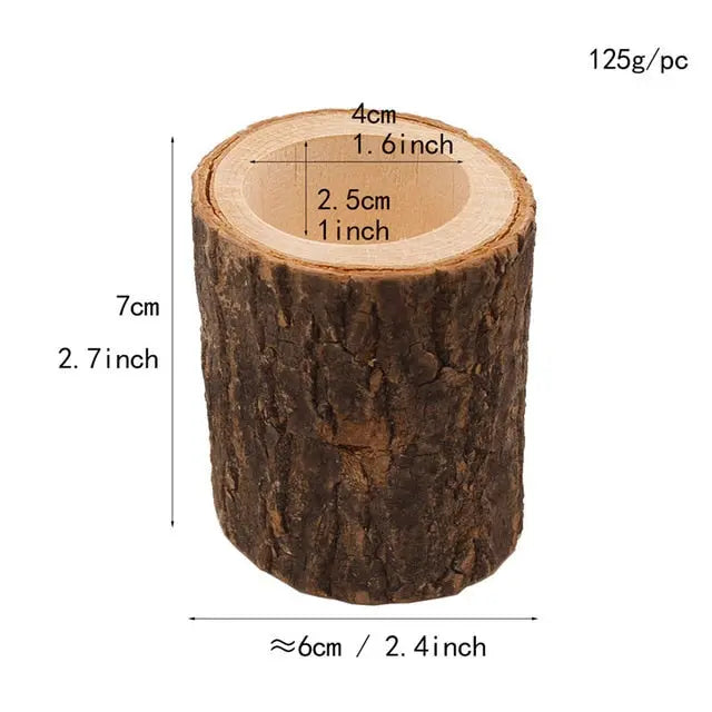 Raw Wooden Candleholder