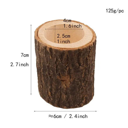 Raw Wooden Candleholder